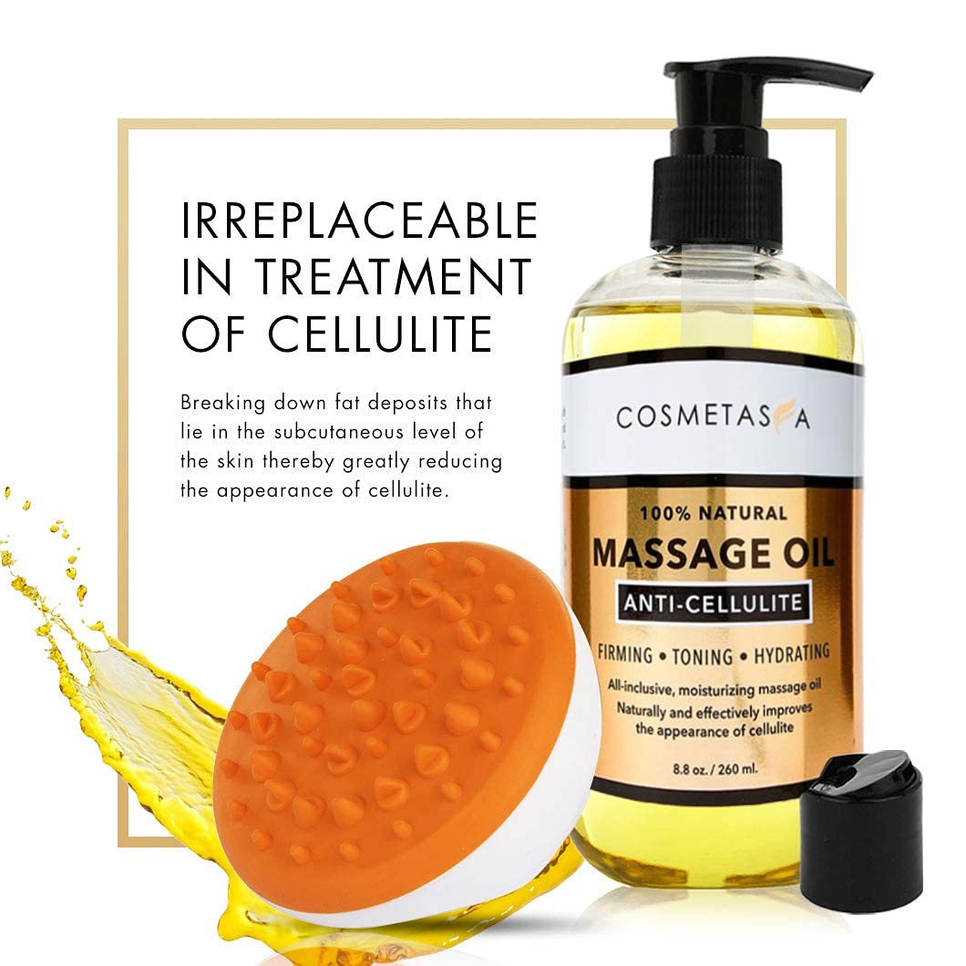 Anti Cellulite Massage Oil with Massager- 100% Natural Treatment