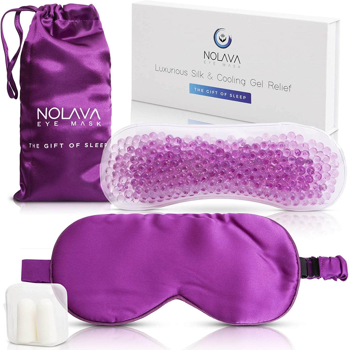 100% Pure Mulberry Silk Sleep Eye Mask for Sleeping Cool or Warm Gel Eye mask Gift Box