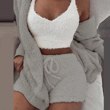3 Piece Women's Velvet Crop